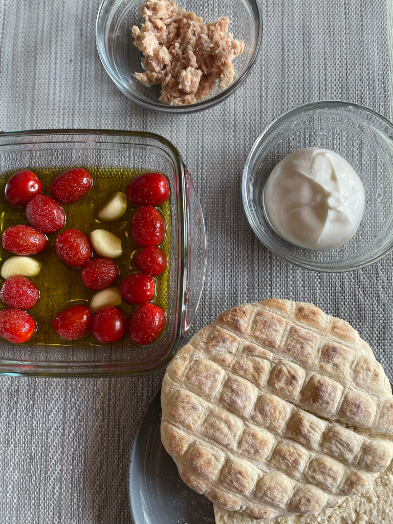Ingredients for Burrata Caprese Sandwich with Cherry Tomato